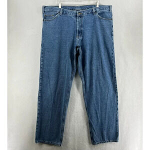 RK Brand Jeans Men's Sz 42x34 Blue Mid-Rise Straight Leg Denim Pockets